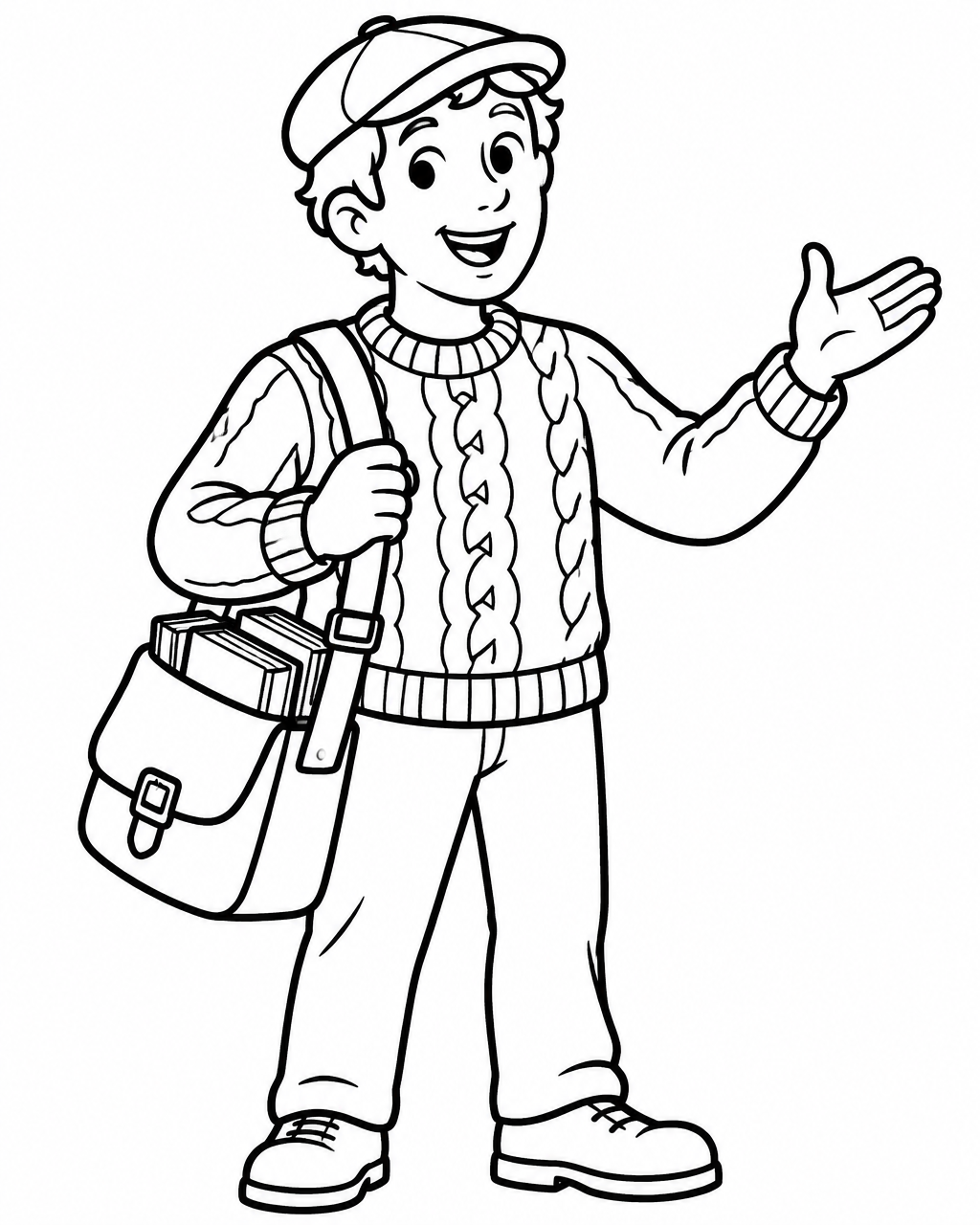 Colouring sheet: line drawing of Finn