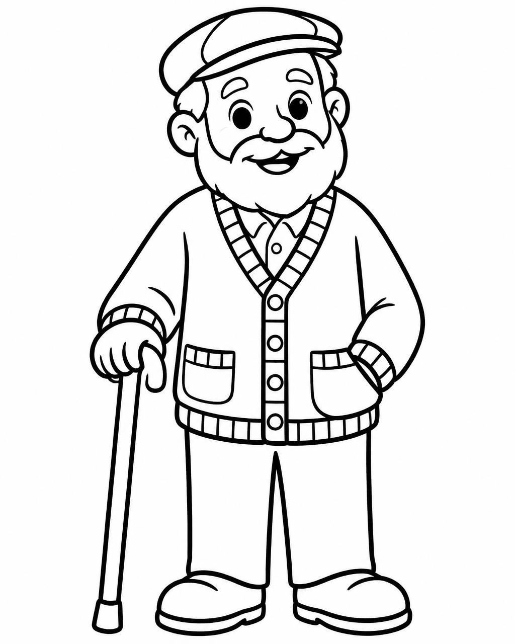 Colouring sheet: line drawing of Granda Seán